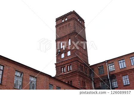 Historic Red Brick Tower Standing Tall in the Urban Landscape of the City and Its Surroundings 126089937