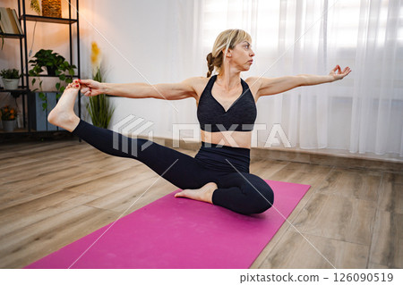 Exploring balance and flexibility through yoga practice Exploring balance and flexibility through yoga practice 126090519