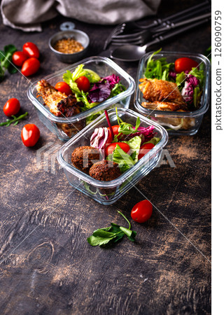 Meal prep concept. Healthy food in container. 126090759
