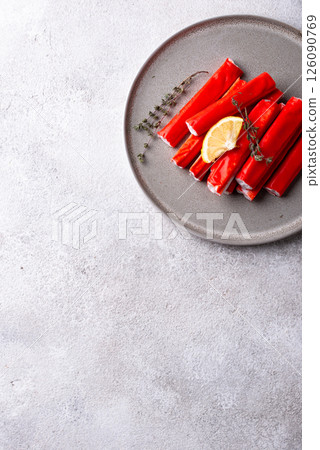 Surimi sticks from crab meat 126090769