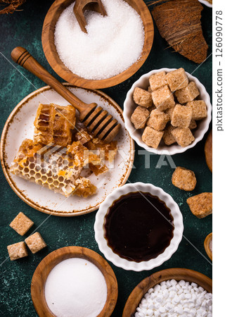 Various sugar replacement, healthy sweetener concept 126090778