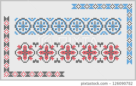 Beaded corners and borders ornaments set Beaded corners and borders ornaments set 126090782