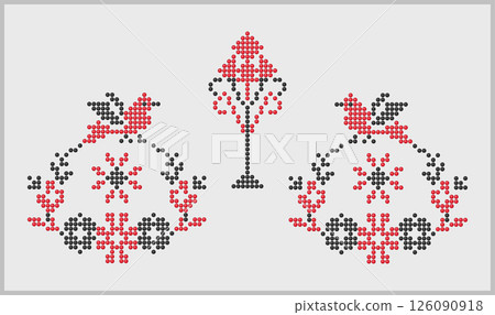 Traditional southern Ukraine beads ethnic pattern Traditional southern Ukraine beads ethnic pattern 126090918