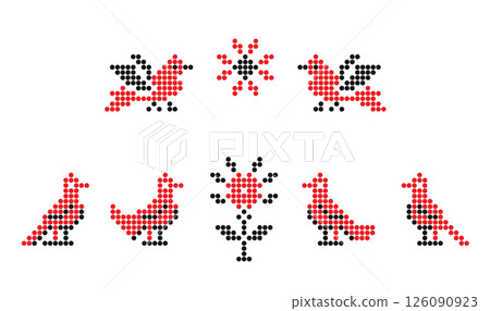 Birds traditional embroidery ornament from Ukraine 126090923