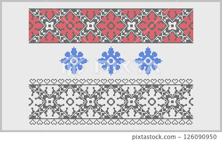 Ethnic Vyshyvanka Embroidery Pattern from Ukraine 126090950