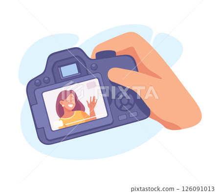 Capturing Joy A Woman Smiling Happily While Taking a Fun Selfie Outdoors In Nature 126091013