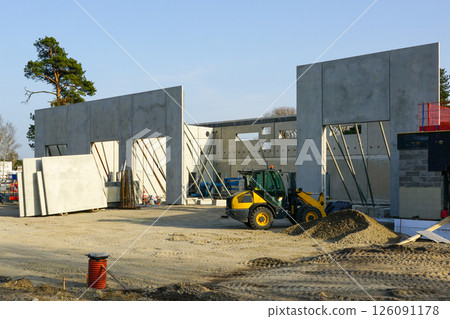 Unfinished prefabricated reinforced concrete panel construction building , precast concrete panels 126091178