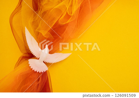 Pentecost Sunday. Pentecost background with flying dove 126091509