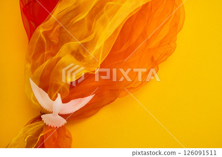 Pentecost Sunday. Pentecost background with flying dove 126091511