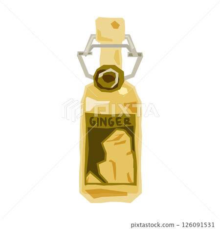 Ginger Lemonade Bottle Vector Illustration Ginger Lemonade Bottle Vector Illustration 126091531
