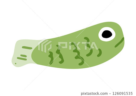 Green Cartoon Tropical Fish Illustration Green Cartoon Tropical Fish Illustration 126091535