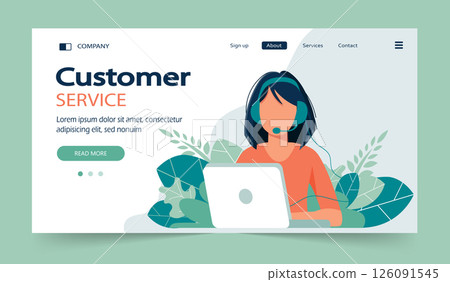 Live support concept. Business customer care service concept. Icon for contact us, support, help, phone call and website click. Flat vector illustration. 126091545