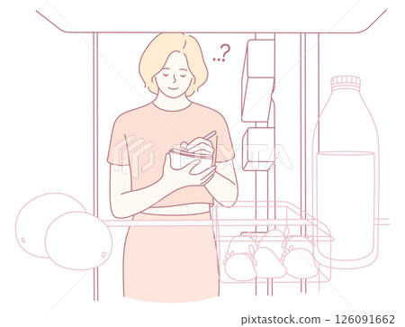 A Confused Shopper in the Refrigeration Aisle of a Grocery Store Looking for Choices and Decisions A Confused Shopper in the Refrigeration Aisle of a Grocery Store Looking for Choices and Decisions 126091662