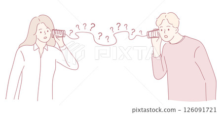 Miscommunication Today An Artistic Illustration Depicting Two People Engaged in Conversation Miscommunication Today An Artistic Illustration Depicting Two People Engaged in Conversation 126091721