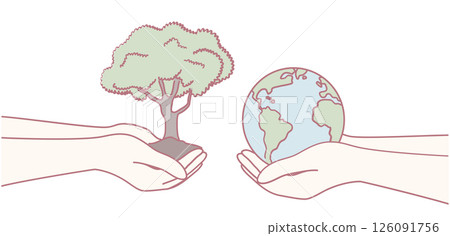 Hands Dedicated to Supporting Nature and Earth in Perfect Harmony and Balance with Care 126091756