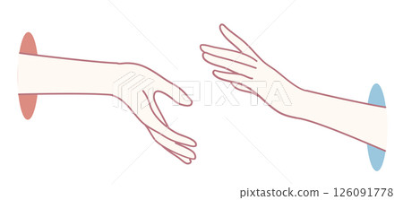 Hands Reaching Out to Connect An expression of human connection and relationship through gestures 126091778
