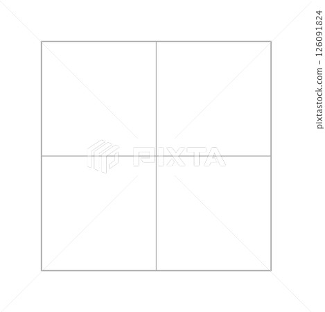 A square grid divided into 4 cells - a template for simple tables and charts with a 2x2 frame 126091824
