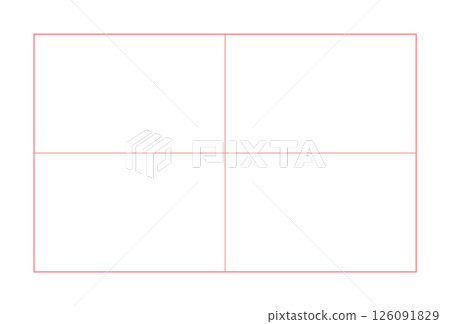 分為 4 個單元格的矩形網格 - 具有 2x2 框架的簡單表格和圖表模板 126091829