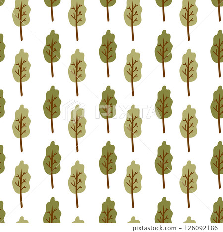 Forest seamless pattern. Cute green trees. 126092186