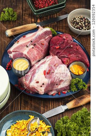 Various types of fresh meat 126092354