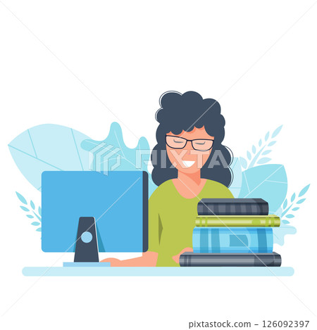homework, laptop, vector 126092397