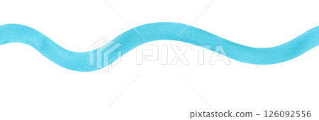Seamless zigzag turquoise line, hand-drawn. Stylized turquoise sea wave. Watercolour. Seamless zigzag turquoise line, hand-drawn. Stylized turquoise sea wave. Watercolour. 126092556