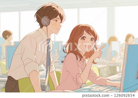 Business woman pointing up_Illustration 2 126092654