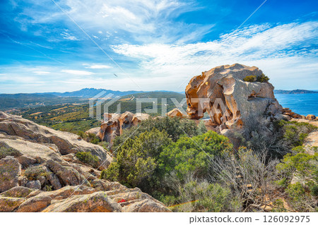 Unbelivable view on popular travel destination Bear Rock (Roccia dell Orso) on Capo D orso Unbelivable view on popular travel destination Bear Rock (Roccia dell Orso) on Capo D orso 126092975