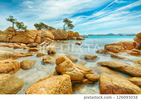 Unbelivable view of Capriccioli beach in Costa Smeralda. 126093038