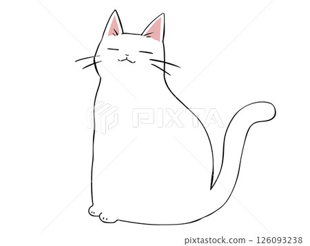 White cat sitting 126093238