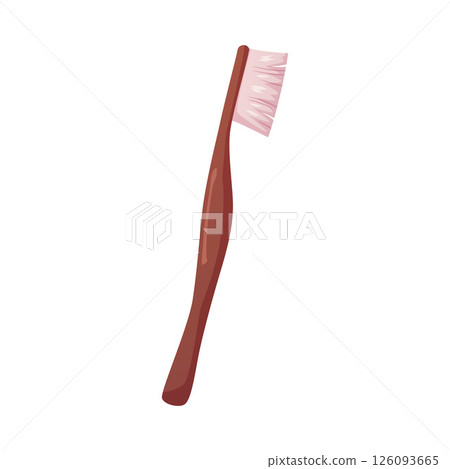Zero waste toothbrush, ECO lifestyle element, reduce, reuse, recycle concept, bamboo eco brush vector flat illustration 126093665