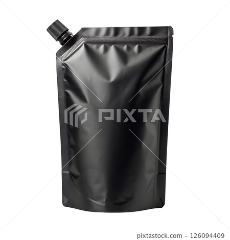Black stand up pouch mockup, modern packaging presentation, empty flexible pouch for branding Black stand up pouch mockup, modern packaging presentation, empty flexible pouch for branding 126094409