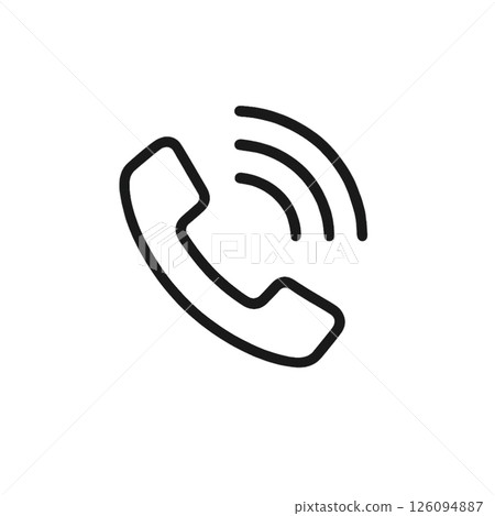 Phone call line icon, material, no background, material 126094887