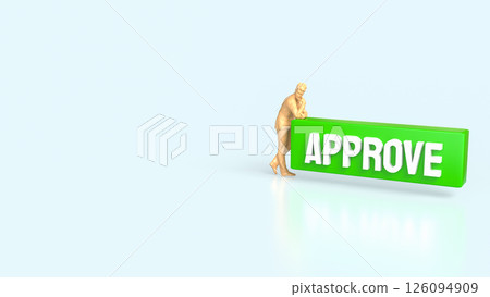 The Green Approve on white background 3d Rendering. The Green Approve on white background 3d Rendering. 126094909