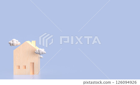 The Wood House and cloud for property concept 3d Rendering. 126094926