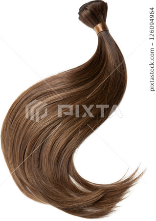 Close-up of a twisted strand of glossy brown hair, shiny and smooth with natural highlights Close-up of a twisted strand of glossy brown hair, shiny and smooth with natural highlights 126094964
