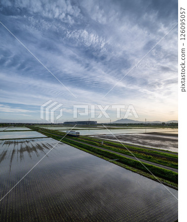 The Jōsō Line runs through rice fields The Jōsō Line runs through rice fields 126095057