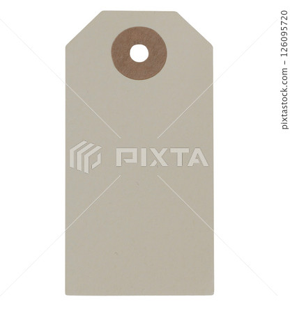 Blank beige gift tag mockup. Empty paper label template isolated on transparent background. Branding mock-up. Single cut out graphic object. Sale, discount, birthday concept. Copy space. Price tag. Blank beige gift tag mockup. Empty paper label template isolated on transparent background. Branding mock-up. Single cut out graphic object. Sale, discount, birthday concept. Copy space. Price tag. 126095720