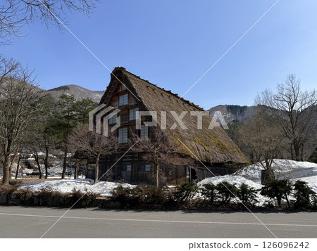 Shirakawa-go is historic village in Gifu Prefecture, famous for its gassho-zukuri farmhouses with steep thatched roofs, a UNESCO World Heritage Site. Shirakawa-go is historic village in Gifu Prefecture, famous for its gassho-zukuri farmhouses with steep thatched roofs, a UNESCO World Heritage Site. 126096242