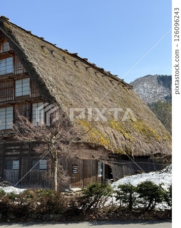 Shirakawa-go is historic village in Gifu Prefecture, famous for its gassho-zukuri farmhouses with steep thatched roofs, a UNESCO World Heritage Site. 126096243