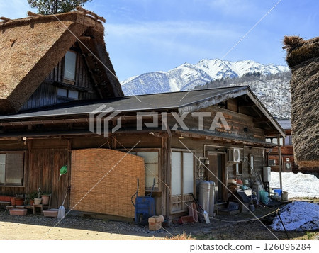 Shirakawa-go is historic village in Gifu Prefecture, famous for its gassho-zukuri farmhouses with steep thatched roofs, a UNESCO World Heritage Site. Shirakawa-go is historic village in Gifu Prefecture, famous for its gassho-zukuri farmhouses with steep thatched roofs, a UNESCO World Heritage Site. 126096284