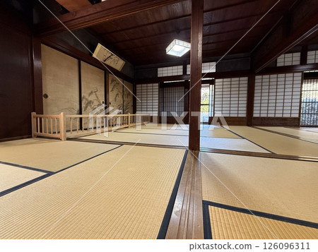 Shirakawa-go is historic village in Gifu Prefecture, famous for its gassho-zukuri farmhouses with steep thatched roofs, a UNESCO World Heritage Site. 126096311