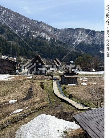 Shirakawa-go is historic village in Gifu Prefecture, famous for its gassho-zukuri farmhouses with steep thatched roofs, a UNESCO World Heritage Site. Shirakawa-go is historic village in Gifu Prefecture, famous for its gassho-zukuri farmhouses with steep thatched roofs, a UNESCO World Heritage Site. 126096319