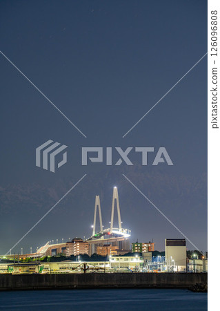 [Night view material] Shinminato Bridge at night [Toyama Prefecture] 126096808