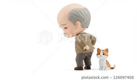 一位患有背痛的老人的插圖 126097408