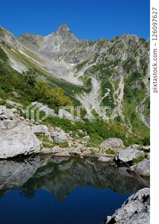 Mt. Yari @Kamikochi, Japan alps / The majestic figure of the famous Mt. Yari seen from Tengu Pond Mt. Yari @Kamikochi, Japan alps / The majestic figure of the famous Mt. Yari seen from Tengu Pond 126097627