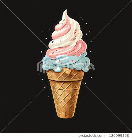 an AI Image Generator, Colorful Ice Cream Cone With Assorted Flavors an AI Image Generator, Colorful Ice Cream Cone With Assorted Flavors 126099298