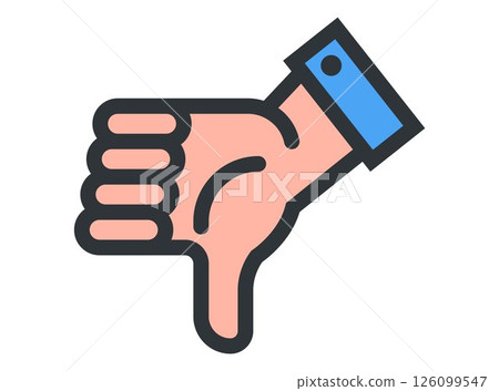 Colored dislike icon on white background. Colored dislike icon on white background. 126099547