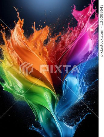 Splashes of colored paint that evoke passion and enthusiasm 126099645