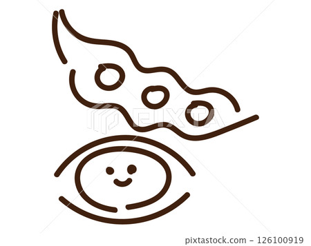 Hand drawn simple edamame set: monochrome 126100919